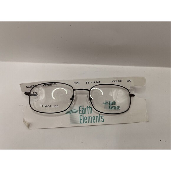 Earth Elements Eyeglasses Titanium WMEE100 229 Demo Lens Brown 53-19-140 - Picture 1 of 7
